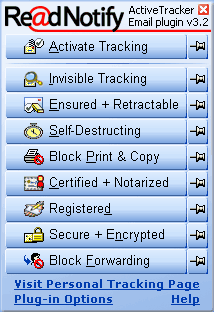 Screen 

shot of the General Purpose Self-Destructing-Email Plugin popup menu